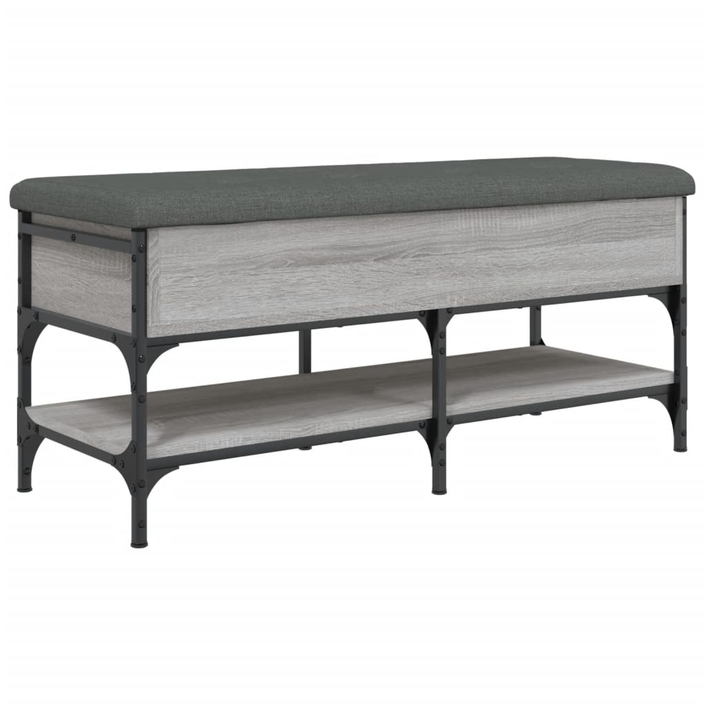 VidaXL Schoenenbank 102x42x45 cm bewerkt hout grijs sonoma eikenkleur