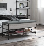 VidaXL Schoenenbank 102x42x45 cm bewerkt hout grijs sonoma eikenkleur