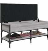 VidaXL Schoenenbank 102x42x45 cm bewerkt hout grijs sonoma eikenkleur