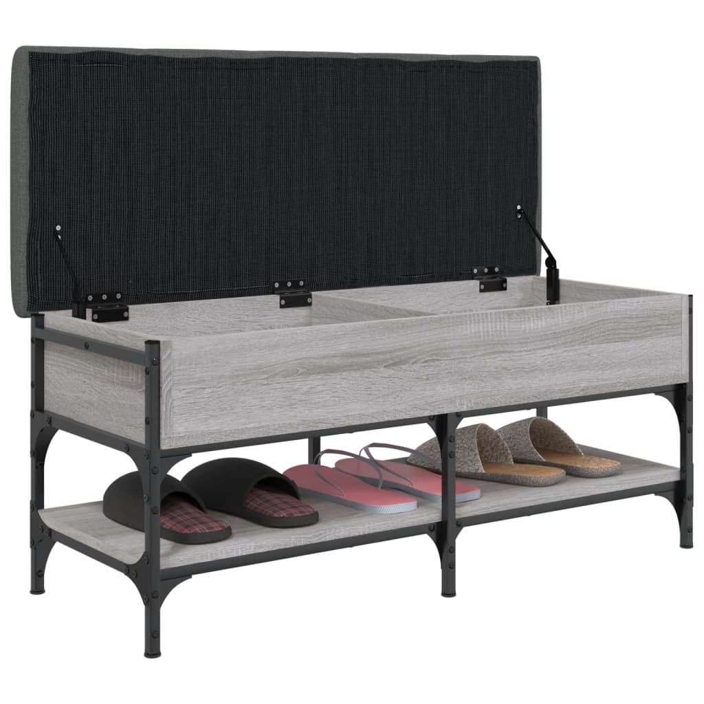 VidaXL Schoenenbank 102x42x45 cm bewerkt hout grijs sonoma eikenkleur