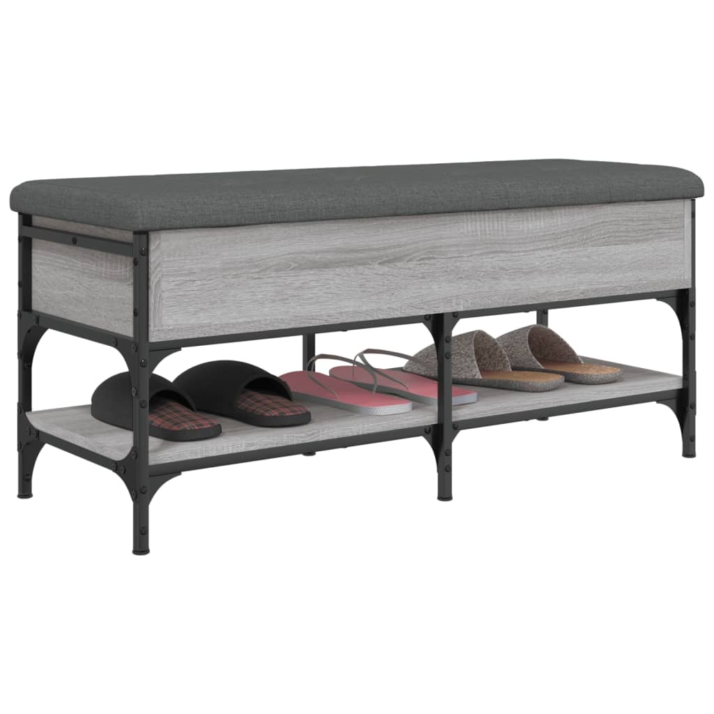 VidaXL Schoenenbank 102x42x45 cm bewerkt hout grijs sonoma eikenkleur