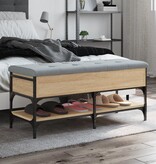 VidaXL Schoenenbank 102x42x45 cm bewerkt hout sonoma eikenkleurig