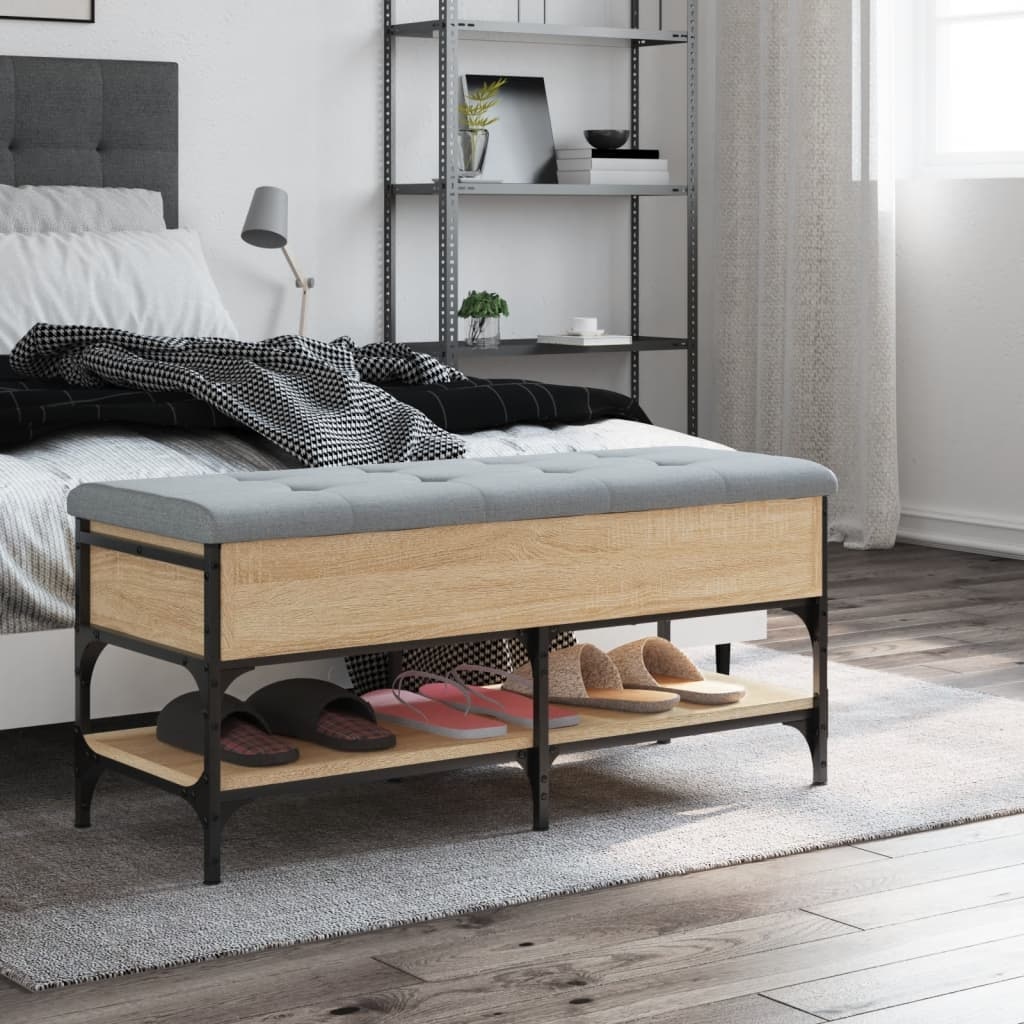 VidaXL Schoenenbank 102x42x45 cm bewerkt hout sonoma eikenkleurig