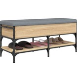 VidaXL Schoenenbank 102x42x45 cm bewerkt hout sonoma eikenkleurig