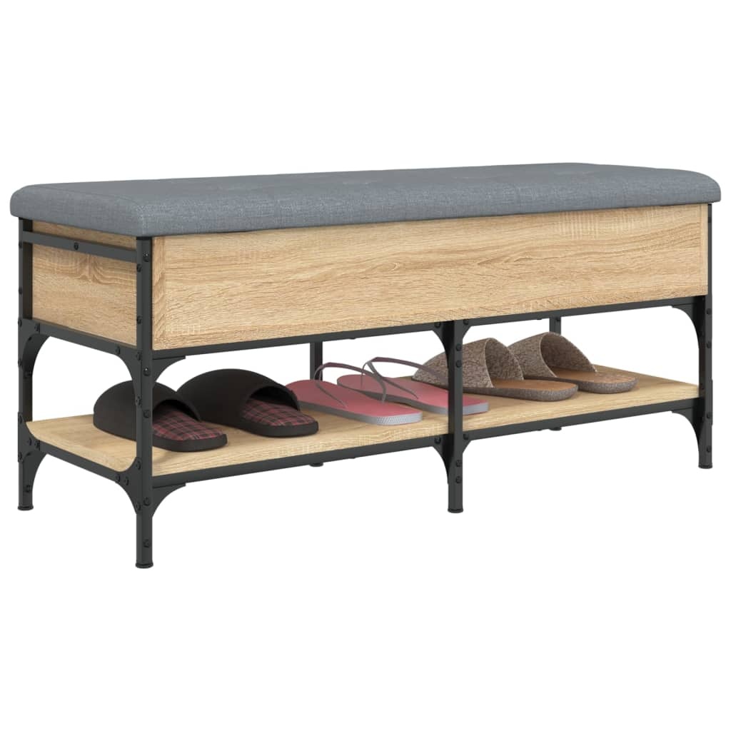 VidaXL Schoenenbank 102x42x45 cm bewerkt hout sonoma eikenkleurig