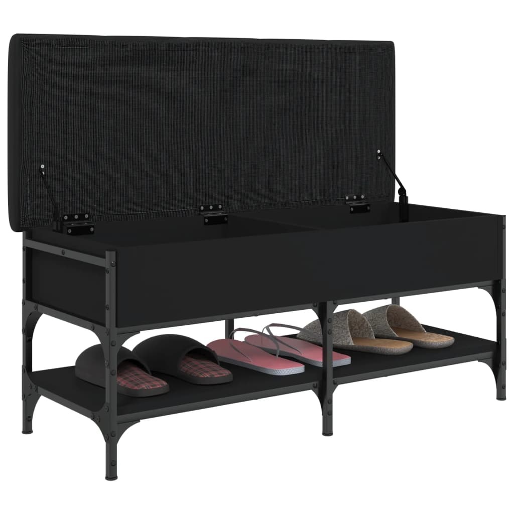 VidaXL Schoenenbank 102x42x45 cm bewerkt hout zwart