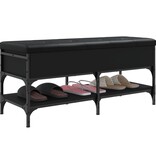 VidaXL Schoenenbank 102x42x45 cm bewerkt hout zwart