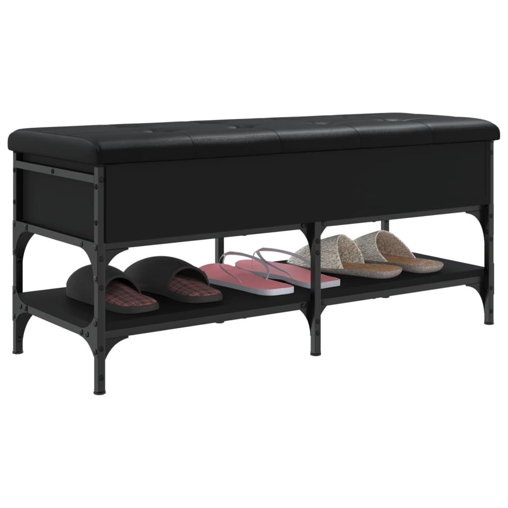VidaXL Schoenenbank 102x42x45 cm bewerkt hout zwart