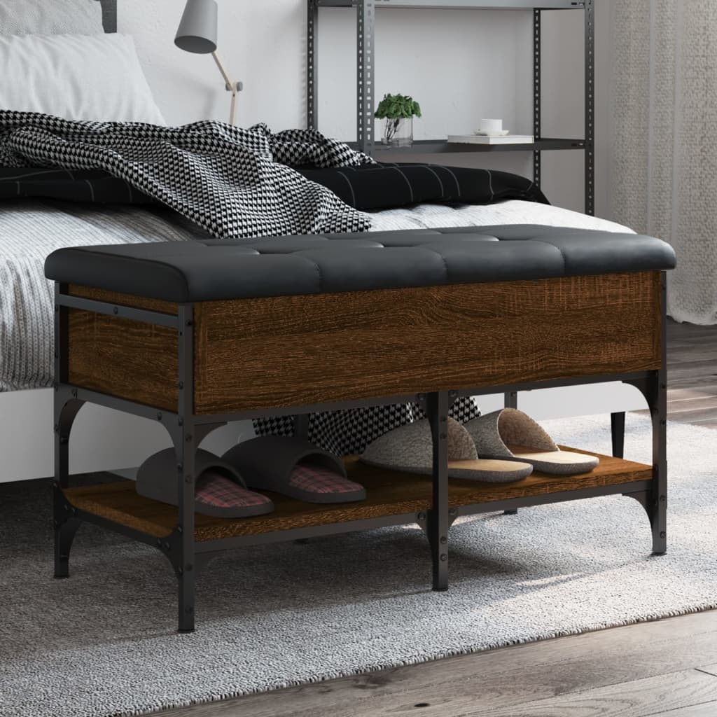 VidaXL Schoenenbank 82x42x45 cm bewerkt hout bruineikenkleurig