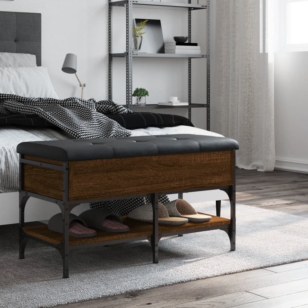 VidaXL Schoenenbank 82x42x45 cm bewerkt hout bruineikenkleurig