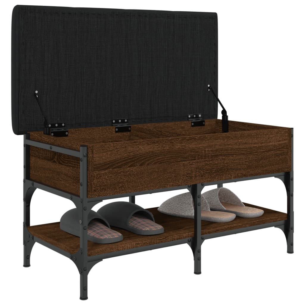 VidaXL Schoenenbank 82x42x45 cm bewerkt hout bruineikenkleurig