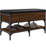 VidaXL Schoenenbank 82x42x45 cm bewerkt hout bruineikenkleurig