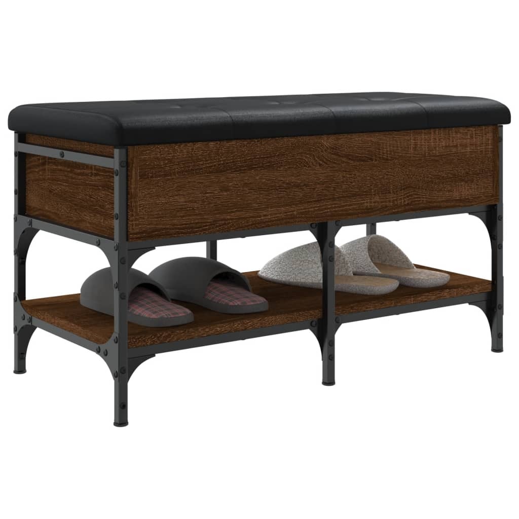 VidaXL Schoenenbank 82x42x45 cm bewerkt hout bruineikenkleurig