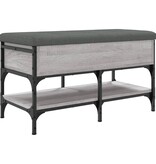 VidaXL Schoenenbank 82x42x45 cm bewerkt hout grijs sonoma eikenkleurig