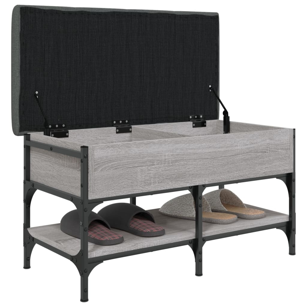 VidaXL Schoenenbank 82x42x45 cm bewerkt hout grijs sonoma eikenkleurig