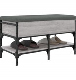 VidaXL Schoenenbank 82x42x45 cm bewerkt hout grijs sonoma eikenkleurig