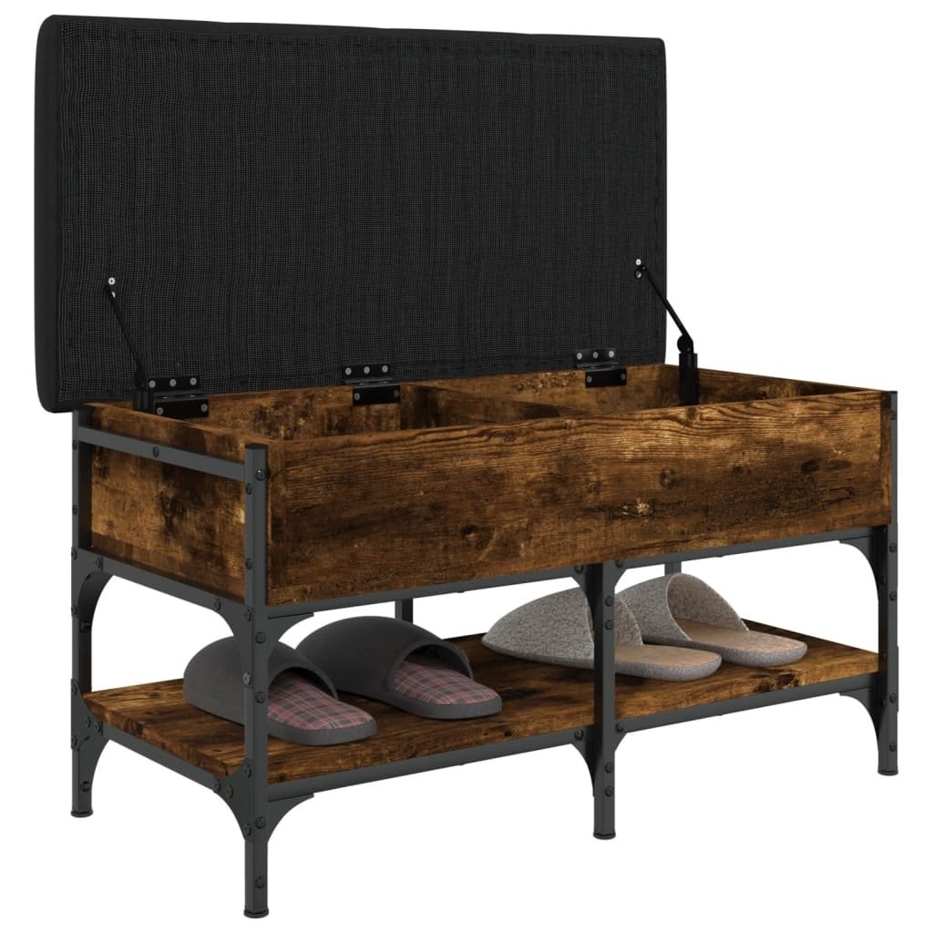 VidaXL Schoenenbank 82x42x45 cm bewerkt hout gerookt eikenkleurig