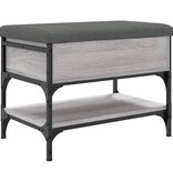 VidaXL Schoenenbank 62x42x45 cm bewerkt hout grijs sonoma eikenkleurig