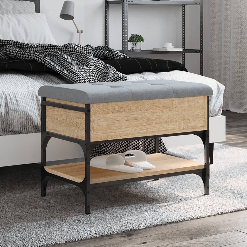 VidaXL Schoenenbank 62x42x45 cm bewerkt hout sonoma eikenkleurig
