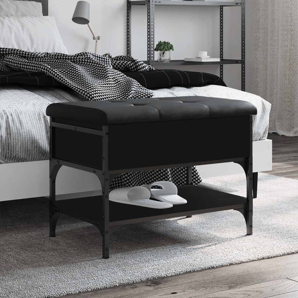 VidaXL Schoenenbank 62x42x45 cm bewerkt hout zwart