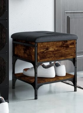 VidaXL Schoenenbank 42x42x45 cm bewerkt hout gerookt eikenkleurig
