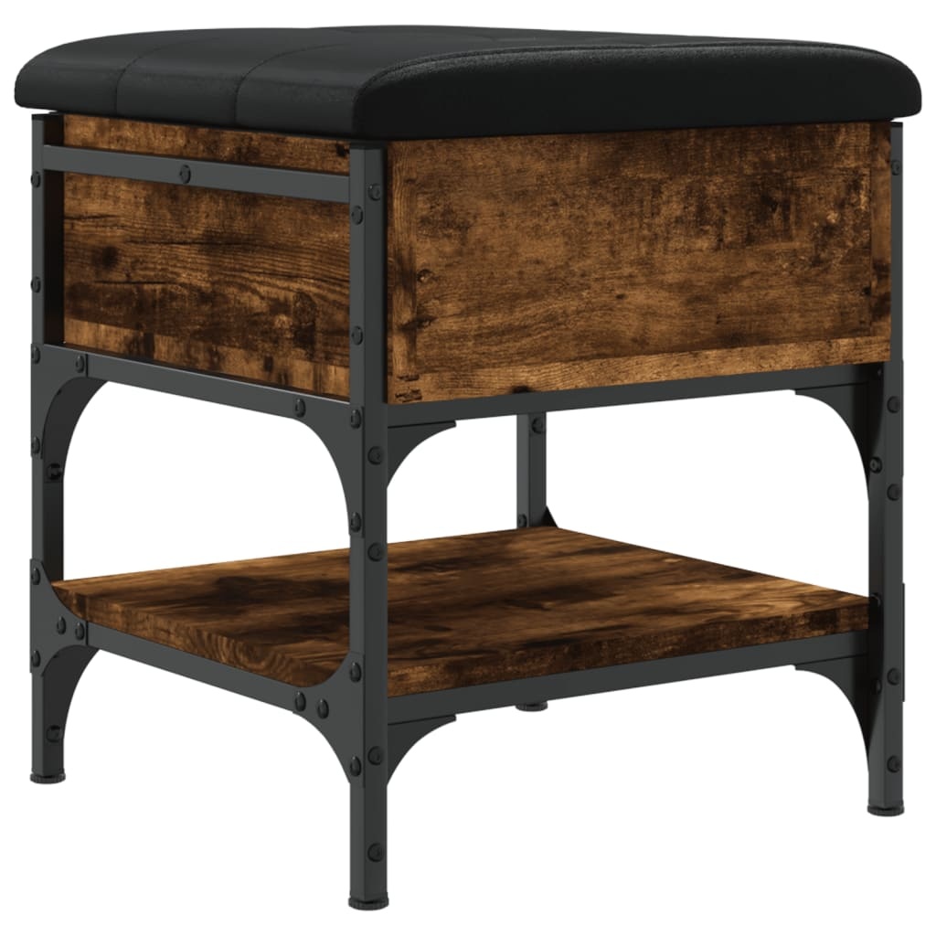 VidaXL Schoenenbank 42x42x45 cm bewerkt hout gerookt eikenkleurig