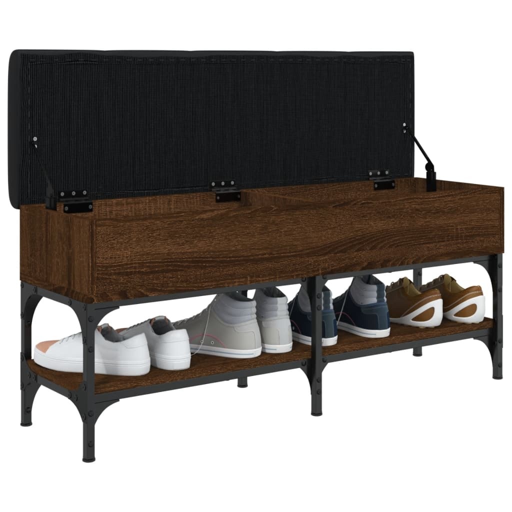 VidaXL Schoenenbank 102x32x45 cm bewerkt hout bruineikenkleurig