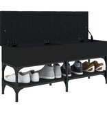 VidaXL Schoenenbank 102x32x45 cm bewerkt hout zwart
