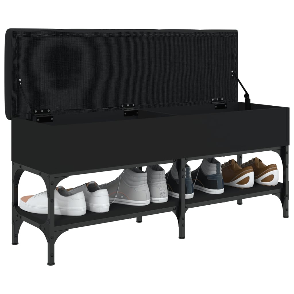 VidaXL Schoenenbank 102x32x45 cm bewerkt hout zwart