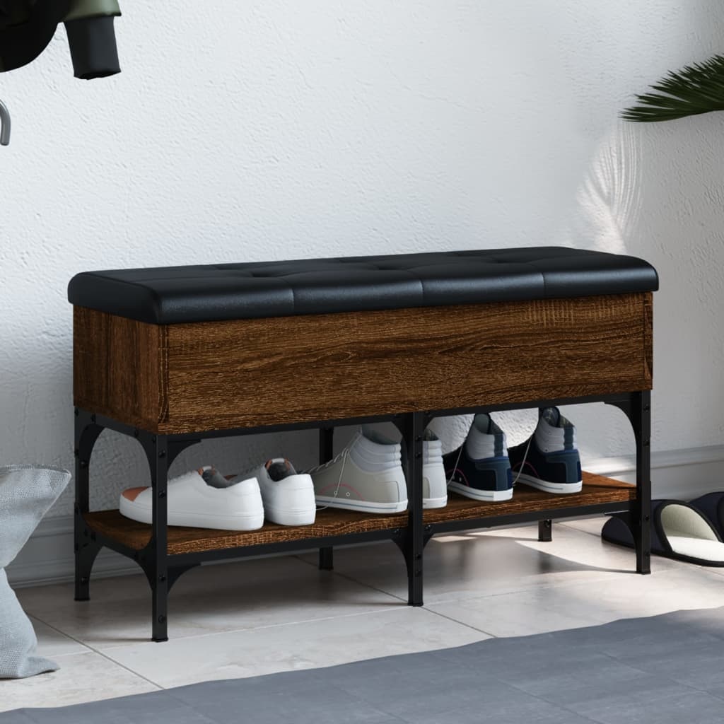VidaXL Schoenenbank 82x32x45 cm bewerkt hout bruineikenkleurig