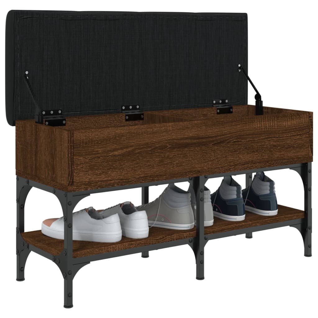 VidaXL Schoenenbank 82x32x45 cm bewerkt hout bruineikenkleurig