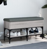 VidaXL Schoenenbank 82x32x45 cm bewerkt hout grijs sonoma