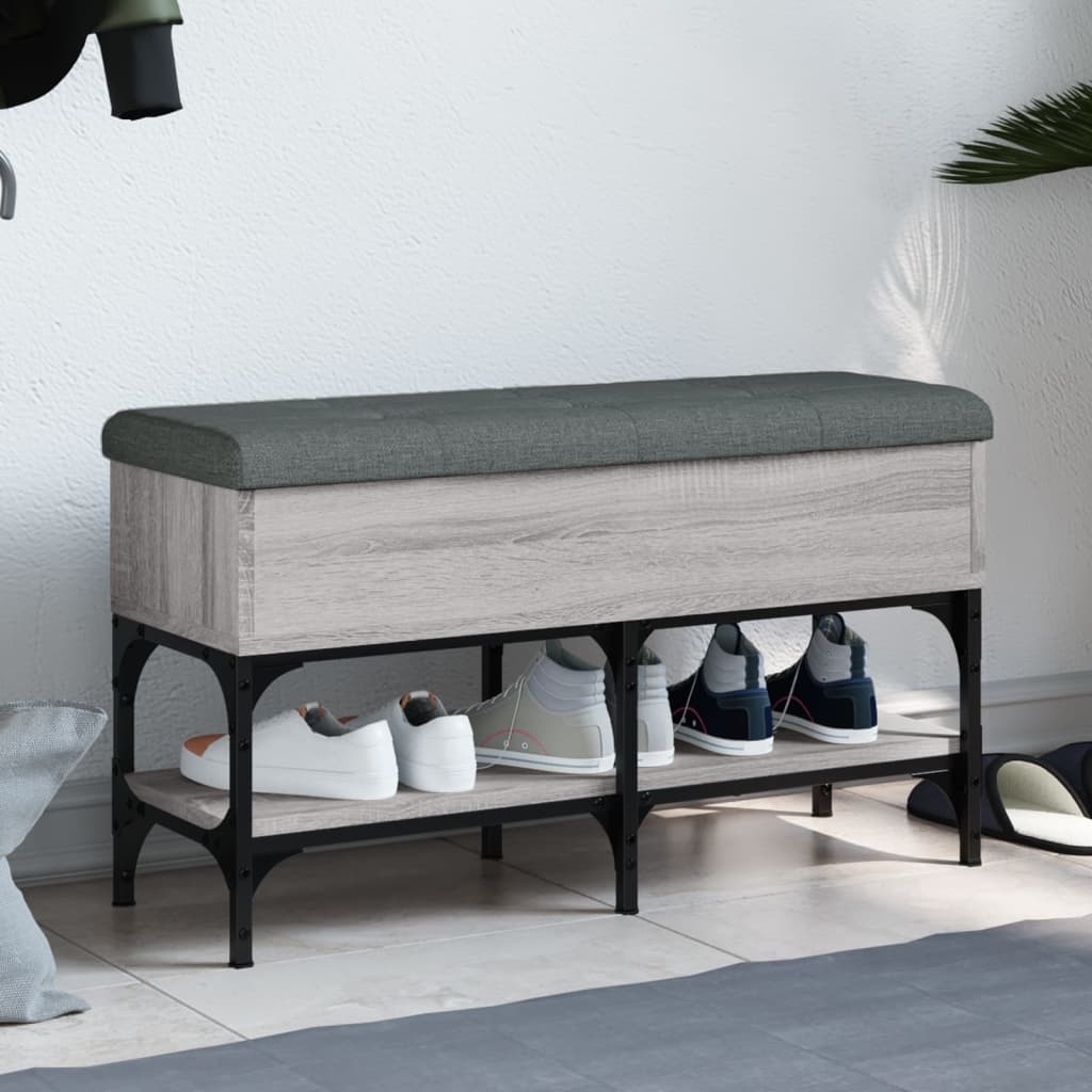 VidaXL Schoenenbank 82x32x45 cm bewerkt hout grijs sonoma