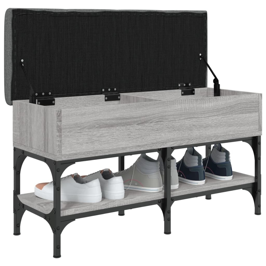 VidaXL Schoenenbank 82x32x45 cm bewerkt hout grijs sonoma