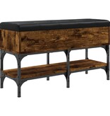 VidaXL Schoenenbank 82x32x45 cm bewerkt hout gerookt eikenkleurig