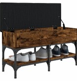 VidaXL Schoenenbank 82x32x45 cm bewerkt hout gerookt eikenkleurig