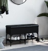 VidaXL Schoenenbank 82x32x45 cm bewerkt hout zwart