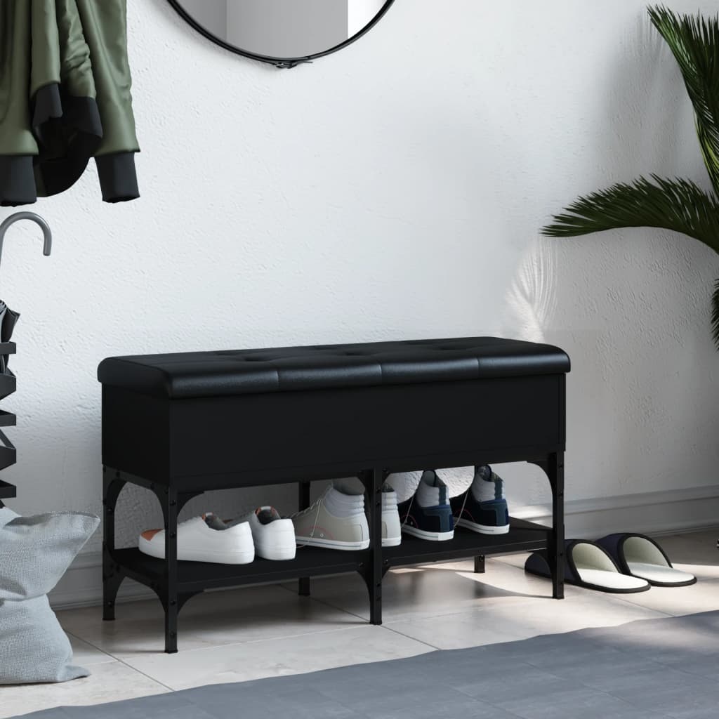 VidaXL Schoenenbank 82x32x45 cm bewerkt hout zwart