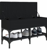 VidaXL Schoenenbank 82x32x45 cm bewerkt hout zwart