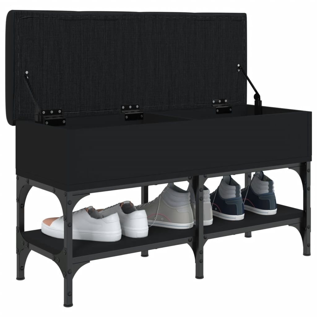 VidaXL Schoenenbank 82x32x45 cm bewerkt hout zwart