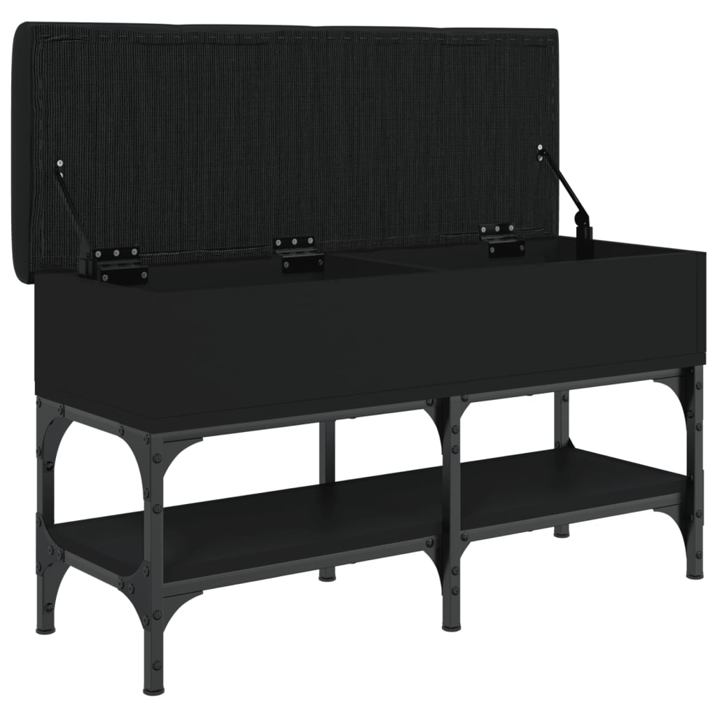 VidaXL Schoenenbank 82x32x45 cm bewerkt hout zwart