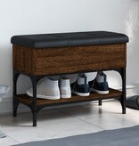 VidaXL Schoenenbankje 62x32x45 cm bewerkt hout bruineikenkleurig