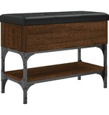 VidaXL Schoenenbankje 62x32x45 cm bewerkt hout bruineikenkleurig