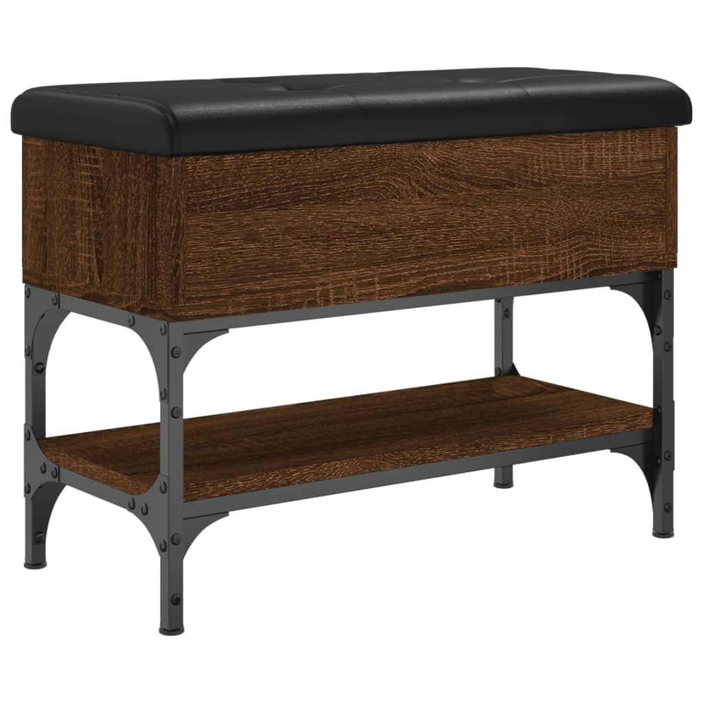 VidaXL Schoenenbankje 62x32x45 cm bewerkt hout bruineikenkleurig