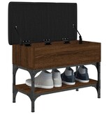 VidaXL Schoenenbankje 62x32x45 cm bewerkt hout bruineikenkleurig