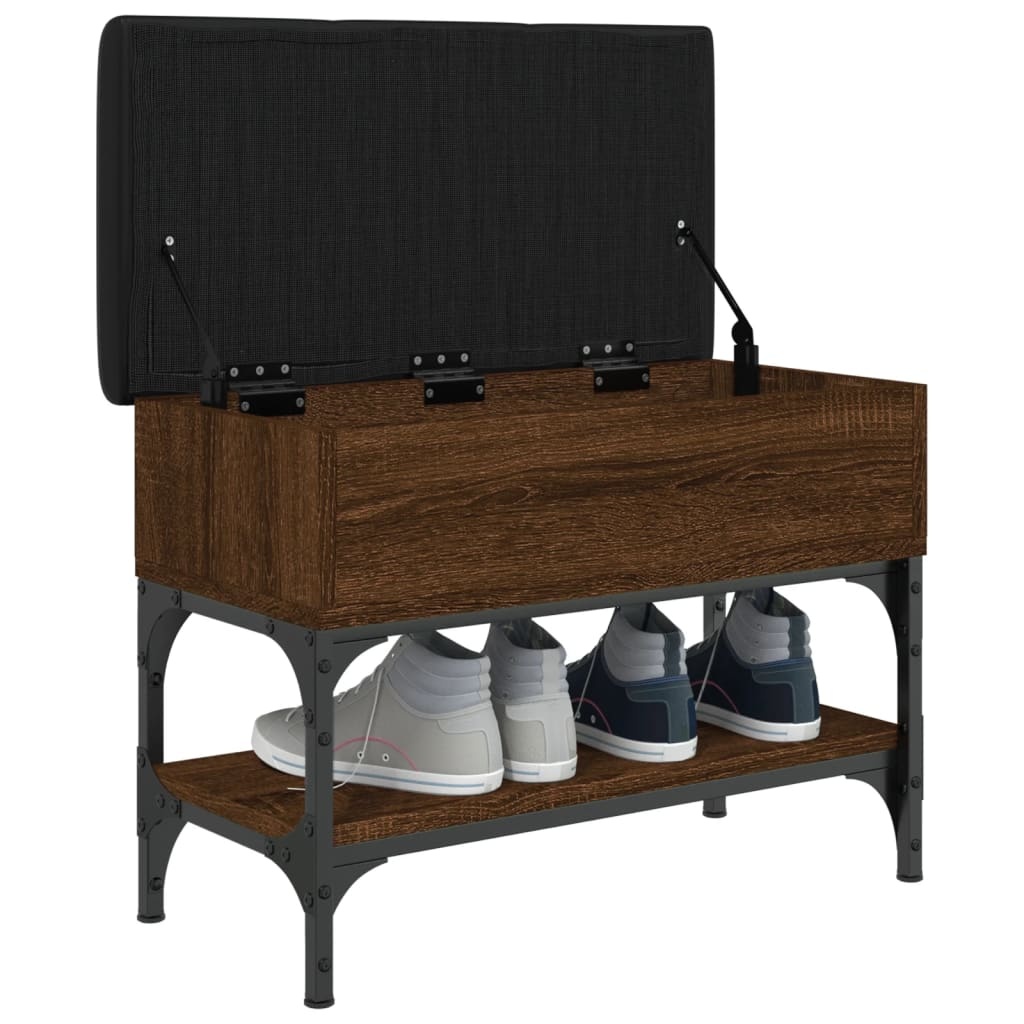 VidaXL Schoenenbankje 62x32x45 cm bewerkt hout bruineikenkleurig