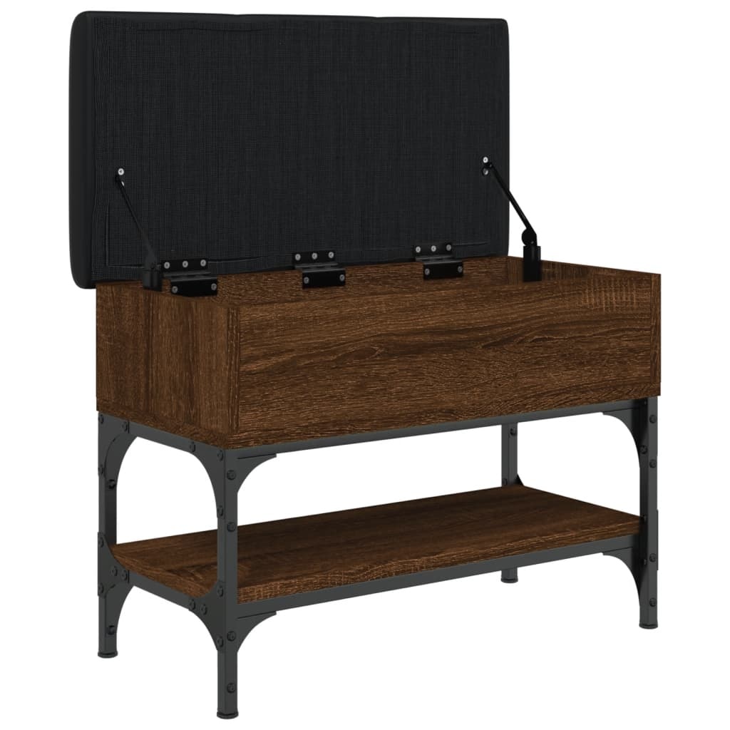 VidaXL Schoenenbankje 62x32x45 cm bewerkt hout bruineikenkleurig