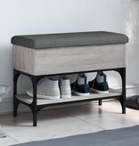 VidaXL Schoenenbank 62x32x45 cm bewerkt hout grijs sonoma eikenkleurig