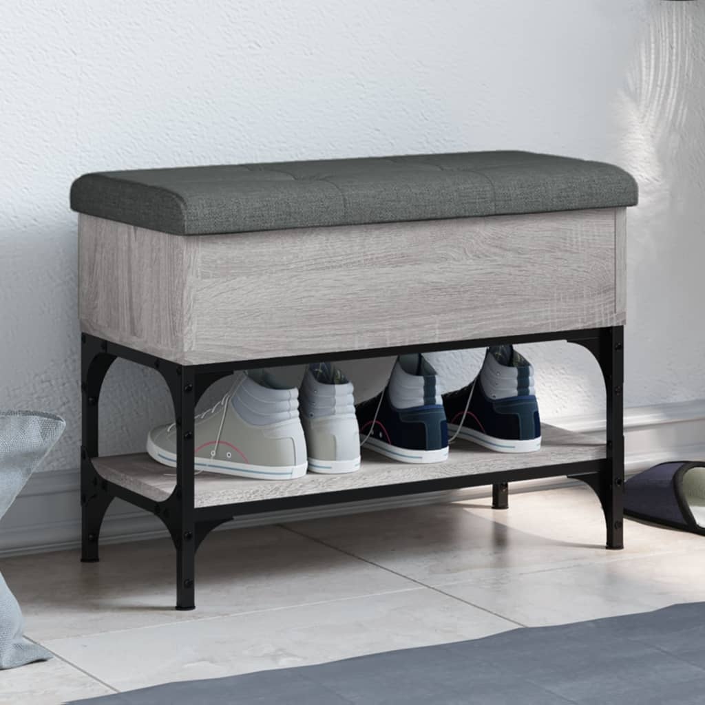 VidaXL Schoenenbank 62x32x45 cm bewerkt hout grijs sonoma eikenkleurig