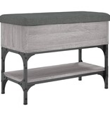 VidaXL Schoenenbank 62x32x45 cm bewerkt hout grijs sonoma eikenkleurig